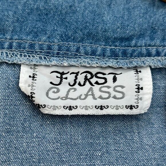 Vintage Y2K Embroidered Butterfly Denim Shirt Size Medium - Picture 11 of 12